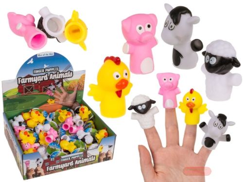 Bild von Fingerpuppen Hoftiere, ca.6 - 8cm,  kunststoff, mehrfach gemischt, Display - VE 72