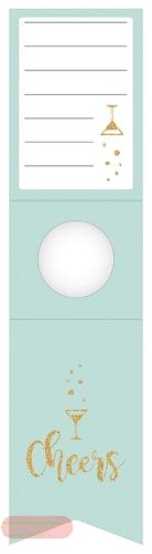 Bild von Flaschenhänger 70mm x 280mm, Cheers mint matt - VE 10