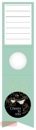 Bild von Flaschenhänger 70mm x 280mm, Cheers to you mint matt - VE 10