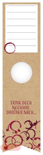 Bild von Flaschenhänger 70mm x 280mm, Drüber Trinken natur matt - VE 10