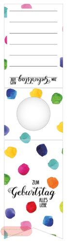 Bild von Flaschenhänger 70mm x 280mm, Happy Dots matt - VE 10