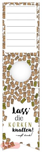 Bild von Flaschenhänger 70mm x 280mm, Korkenknallen matt - VE 10