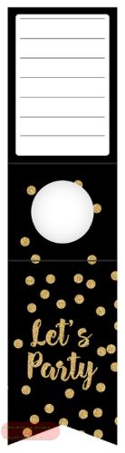 Bild von Flaschenhänger 70mm x 280mm, Let's Party schwarz matt - VE 10