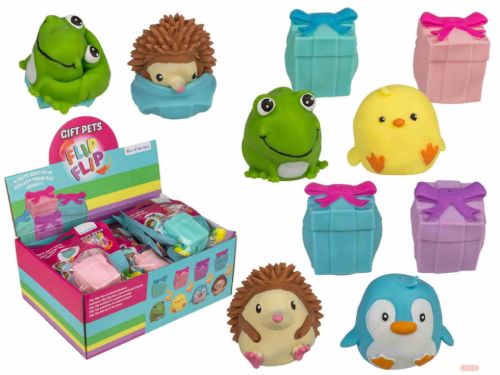 Bild von Flip Flip Tiere in Schleifenbox, 4-fach gemischt, ca.5x5x6cm, Beutel, im Display - VE 12