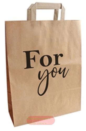 Bild von FOR YOU schwarz, Tragtaschen aus Kraftpapier mit Henkel ,26x36x11cm - VE 10