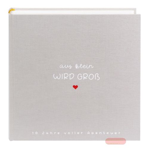 Bild von Fotoalbum 100 S. weiss, 30x31cm, mit 12 farb.illust.Seiten, aus klein WIRD GROSS, sandgrau