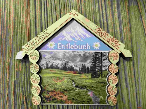 Bild von Foto-Magnet Souvenir, Sperrholz, Hütte, ca.9x11cm, Bild/Text nach Wunsch - VE 36