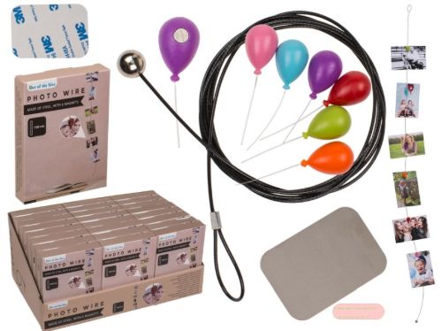 Bild von Fotodraht aus Stahl mit 6 Magneten Luftballon, 150cm x 1,2mm, im Display - VE 24
