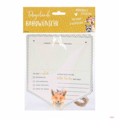 Bild von Fotogirlande 1.Lebensjahr 15x18,5x5cm, 12 Wimpel mit Schnur, Headerkarte - VE 4