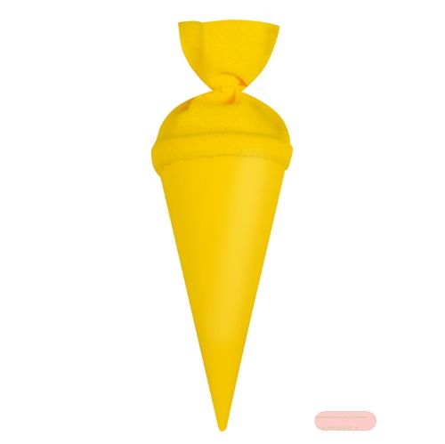 Bild von Geschenk/Basteltüte 15cm, mit Filzmanschette, gelb - VE 10
