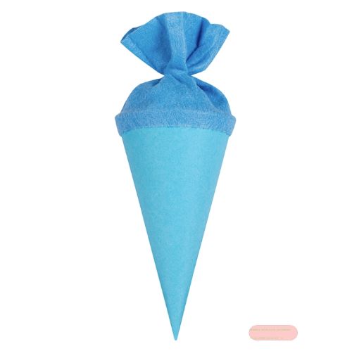 Bild von Geschenk/Basteltüte 15cm, mit Filzmanschette, hellblau - VE 10