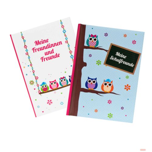 Bild von Freundebuch DIN A5 - 88 S.illustriert, Eule, 2-fach ass. - VE 2