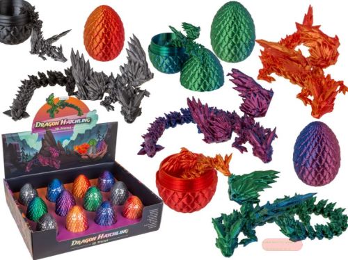 Bild von Gedruckter 3D Drachen im Ei, ca.9cm, Display - VE 12