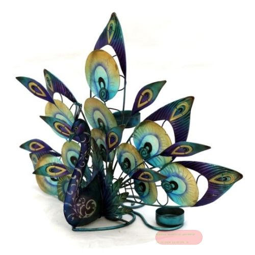 Bild von Funky Pfau Teelichhalter/Dekofigur, 40x30x17cm - VE 2