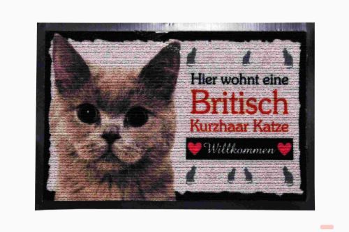 Bild von Fussmatte 37,5x58cm, Kautschuk/Polyester, Britische Kurzhaar Katze - VE 2