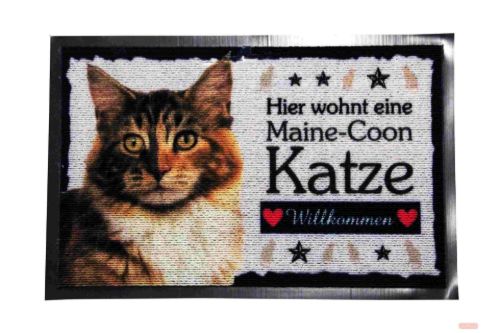 Bild von Fussmatte 37,5x58cm, Kautschuk/Polyester, Main Coon Katze - VE 2