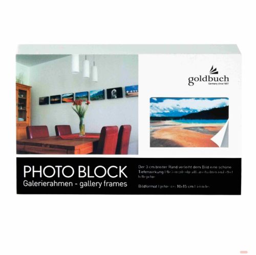 Bild von Galerierahmen Block Frames Bildformat 10x15cm, Holz, Selbstklebefolie, weiss - VE 4