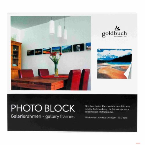 Bild von Galerierahmen Block Frames Bildformat 30x30cm, Holz, Selbstklebefolie, weiss - VE 3