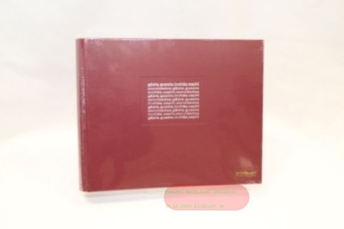 Bild von Gästebuch mit verdeckter Spirale Scritto 50 S.weiss, 29x23cm, Kunstleder rot, Sprachenmix