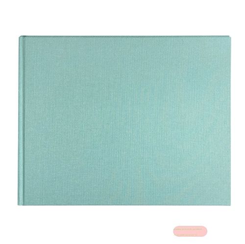 Bild von Gästebuch Querformat mit 100 Seiten weiss, 25x20cm, Leinen, Bella Vista aqua