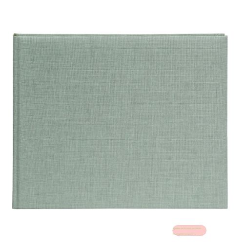 Bild von Gästebuch Querformat mit 100 Seiten weiss, 25x20cm, Leinen, Summertime sage green