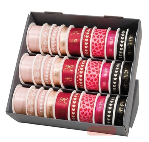 Bild von Geschenkband verschiedene Breiten/Längen/Farben, Von Herzen gemischt - VE 30
