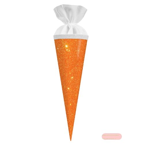 Bild von Geschenk/Schultüte 35cm mit Filzverschluss, Glitter neonorange - VE 5