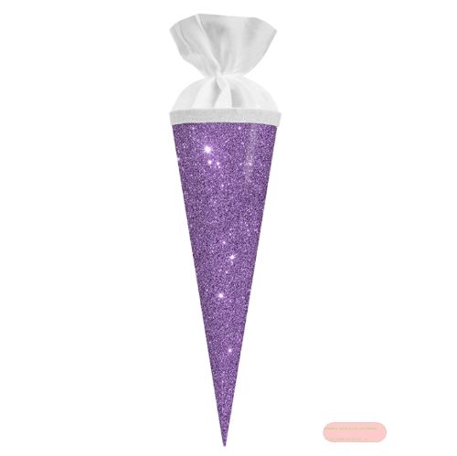 Bild von Geschenk/Schultüte 35cm mit Filzverschluss, Glitter violett - VE 5