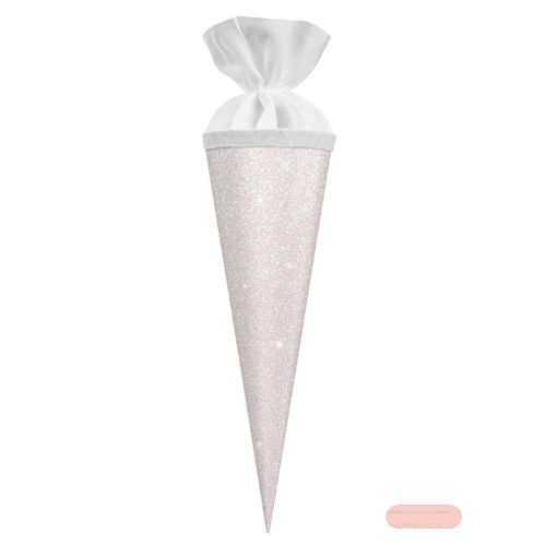 Bild von Geschenk/Schultüte 35cm mit Filzverschluss, Glitter white - VE 5