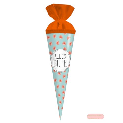 Bild von Geschenk/Schultüte 35cm mit Filzverschluss, Mohnblumen - VE 5