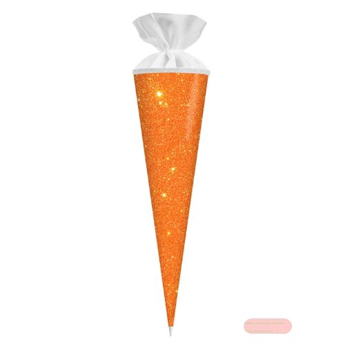 Bild von Geschenk/Schultüte 70cm mit Filzverschluss, Glitter neonorange - VE 5