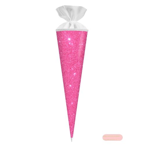 Bild von Geschenk/Schultüte 70cm mit Filzverschluss, Glitter neonpink - VE 5