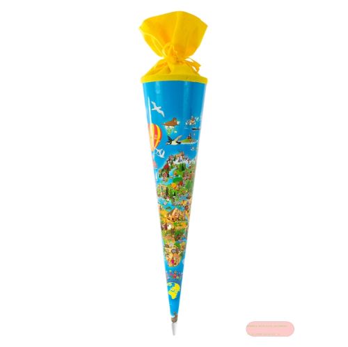 Bild von Geschenk/Schultüte 70cm mit Filzverschluss, Weltkarte - VE 3