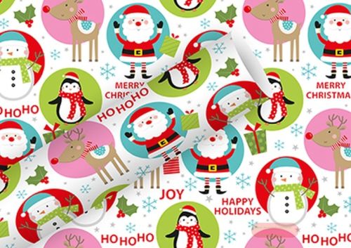 Bild von Geschenkpapier High Rollen 2m x 70cm, X-Mas Joy weiss - VE 5