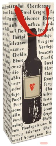 Bild von Geschenktasche laminiert matt, 12x37x8cm, Lieblingswein - VE 8