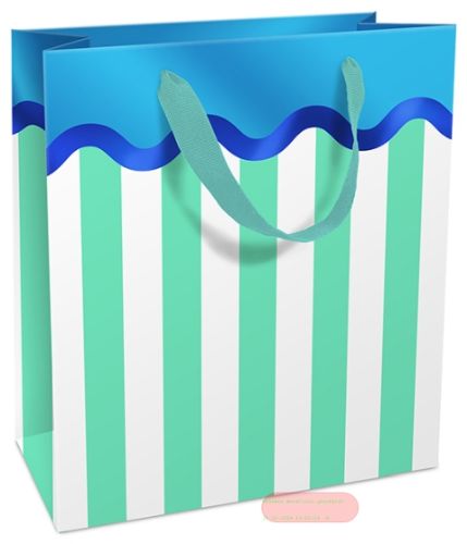 Bild von Geschenktasche laminiert matt, 18x21x8cm, Adria azur - VE 8