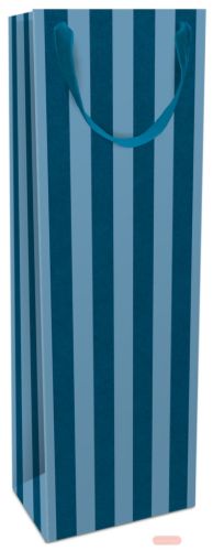 Bild von Geschenktasche matt, 12x37x8cm, Wonderful Stripes, seablue - VE 8
