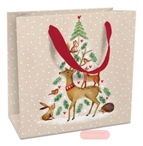 Bild von Geschenktasche matt, 17x17x8cm, Animal Tree - VE 8