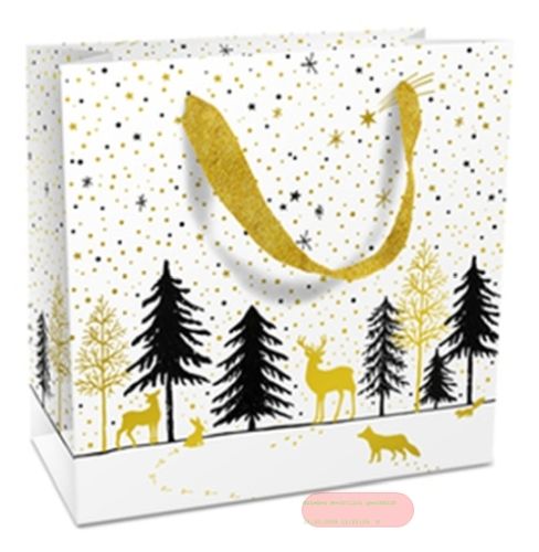 Bild von Geschenktasche matt, 17x17x8cm, Modern Wintertime - VE 8
