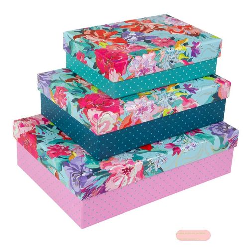 Bild von Geschenk-Sammelbox 3er Set, Grössen gem. Katalog, Velvet Bloom, bestehend aus: