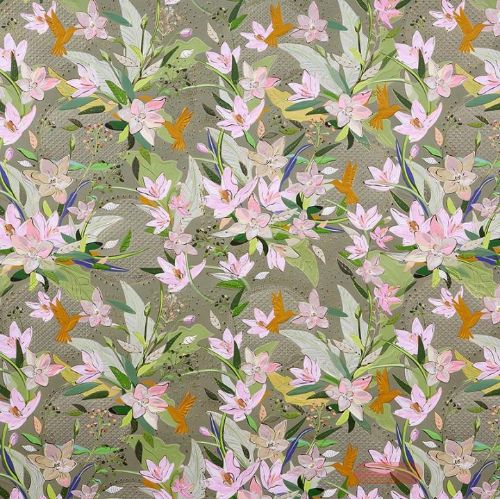 Bild von Geschenkpapier Bogen 50x70cm, Lilly green - VE 10