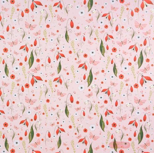 Bild von Geschenkpapier Bogen 50x70cm, Secret Garden pink - VE 10