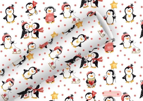 Bild von Geschenkpapier Rollen 2m x 70cm, Pingie Kiss weiss - VE 5