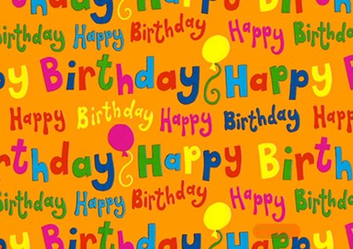Bild von Geschenkpapier Rollen 2m x 70cm, Pop Birthday tangerine - VE 5
