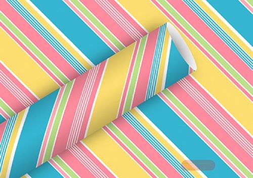 Bild von Geschenkpapier Rollen 2m x 70cm, Chicago blau-rosa - VE 5