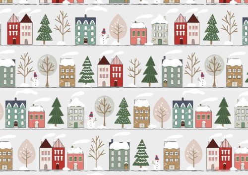 Bild von Geschenkpapier Rollen 2m x 70cm, Christmas Town - VE 5