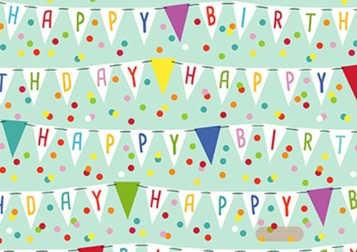 Bild von Geschenkpapier Rollen 2m x 70cm, H.B. Wimpel softblau - VE 5