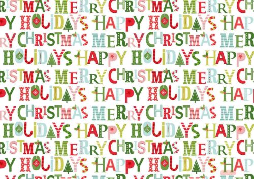 Bild von Geschenkpapier Rollen 2m x 70cm, Happy Holidays - VE 5