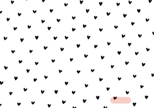 Bild von Geschenkpapier Rollen 2m x 70cm, Herzilein schwarz/weiss - VE 5