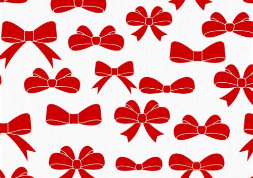 Bild von Geschenkpapier Rollen 2m x 70cm, Kraftpapier, Bows rot - VE 5